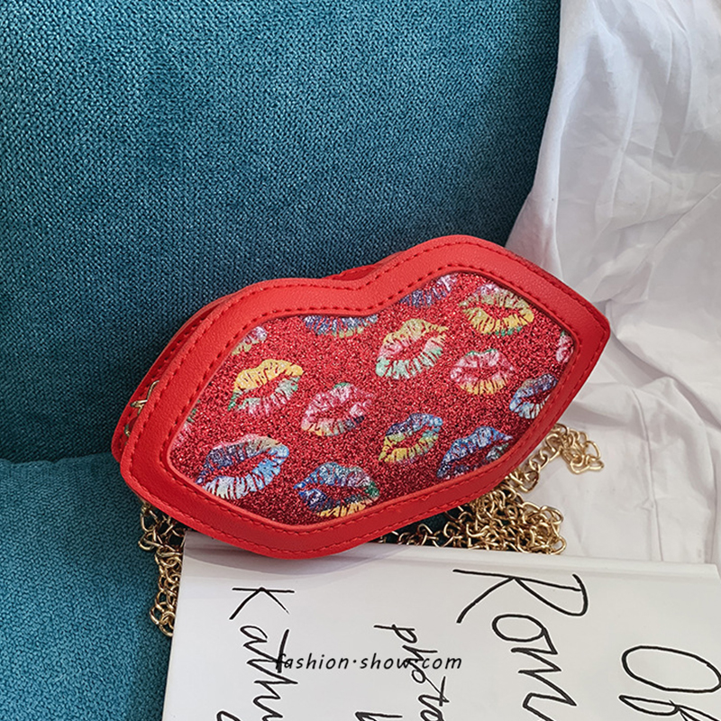 

Lovely Trendy Lip Red Crossbody Bag