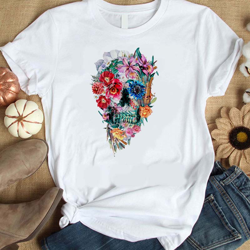 

Lovely Leisure O Neck Print White Plus Size T-shirt