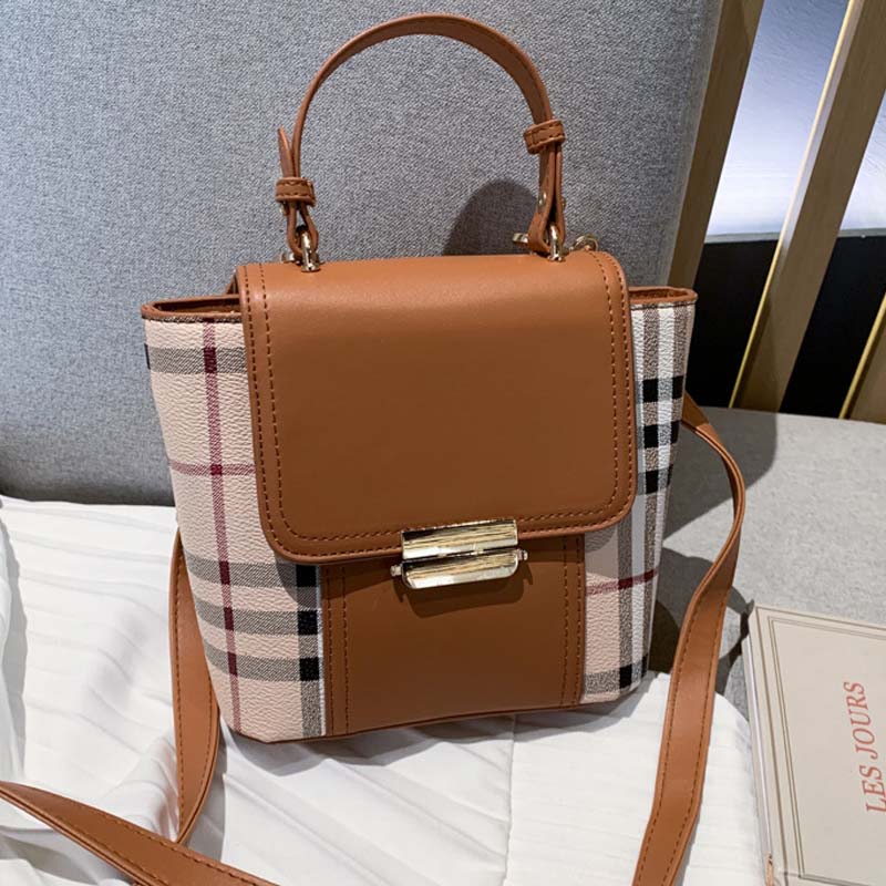 

Lovely Chic Grid Brown Crossbody Bag