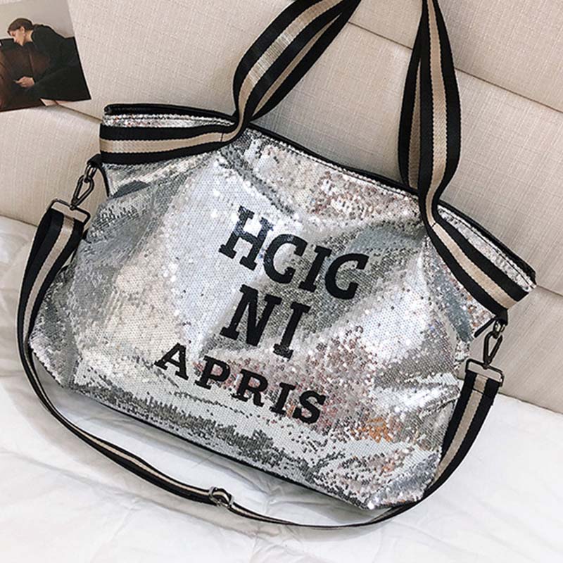 

Lovely Casual Letter Silver Messenger Bag