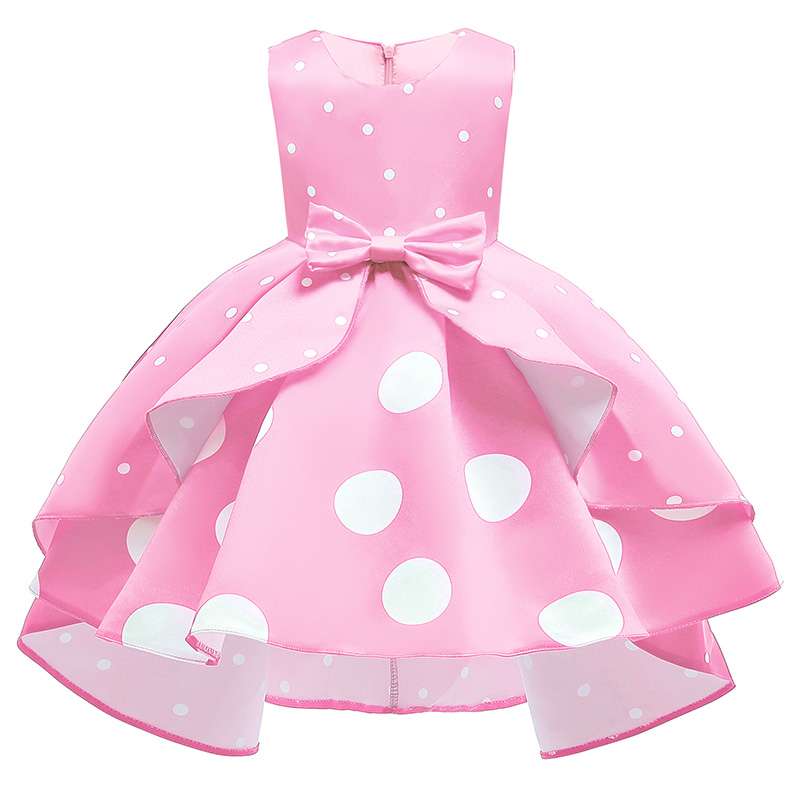 

Lovely Sweet Dot Print Pink Girl Knee Length Dress