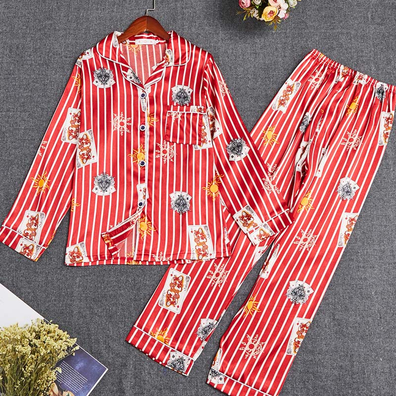 

Lovely Leisure Striped Print Red Sleepwear