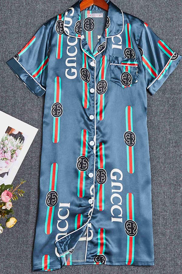 

Lovely Leisure Print Blue Sleepwear