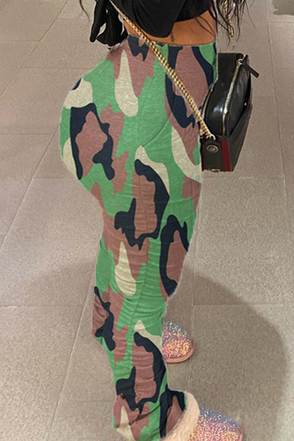 

Lovely Casual Camo Print Plus Size Pants