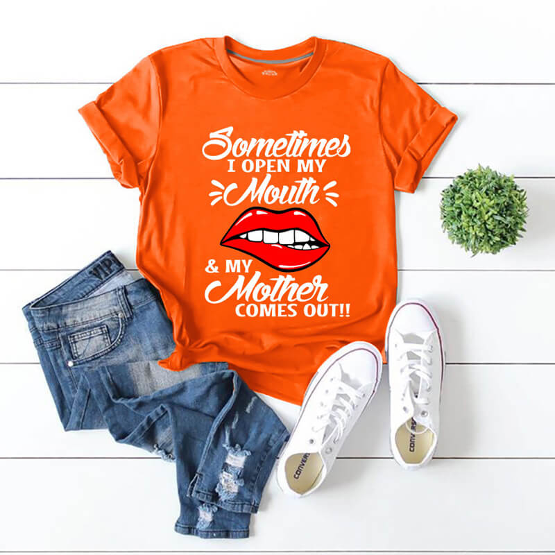 

Lovely Casual Letter Print Orange T-shirt