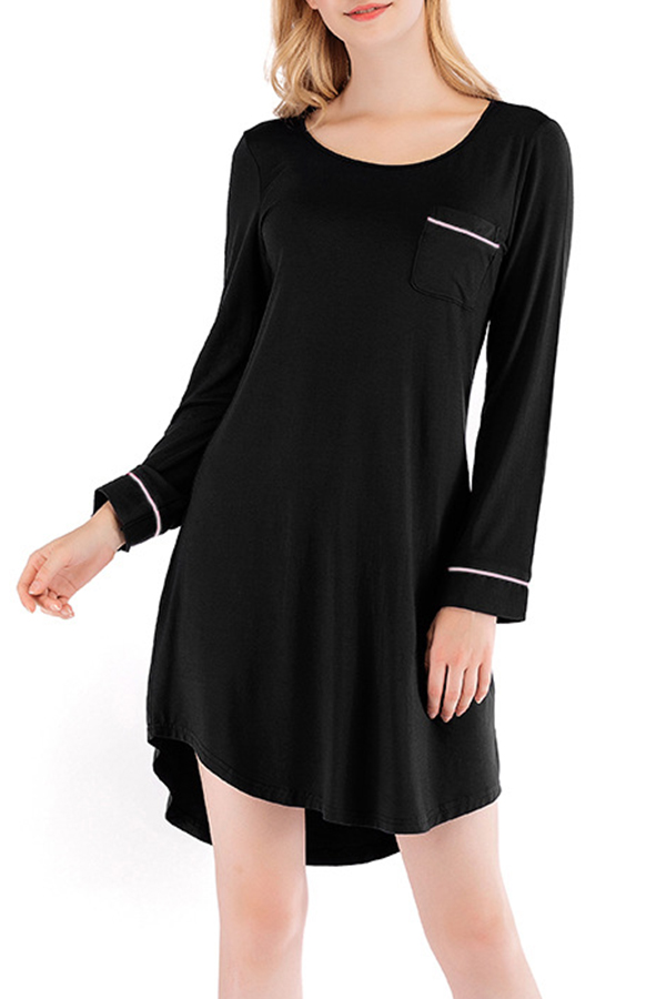 

Lovely Casual Basic Black Loungewear