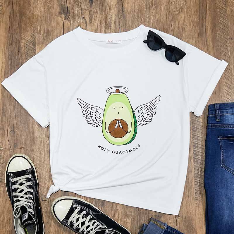 

Lovely Leisure Cartoon Print White T-shirt