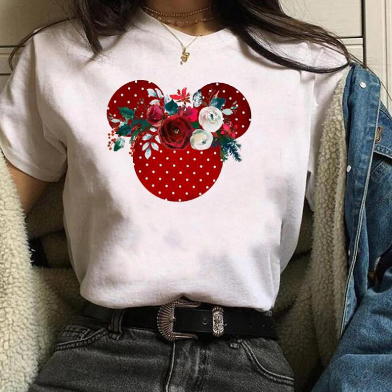 

Lovely Casual Basic Print Rose T-shirt