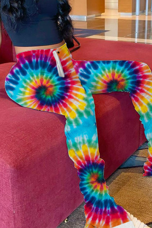 

Lovely Bohemian Tie-dye Baby Blue Pants