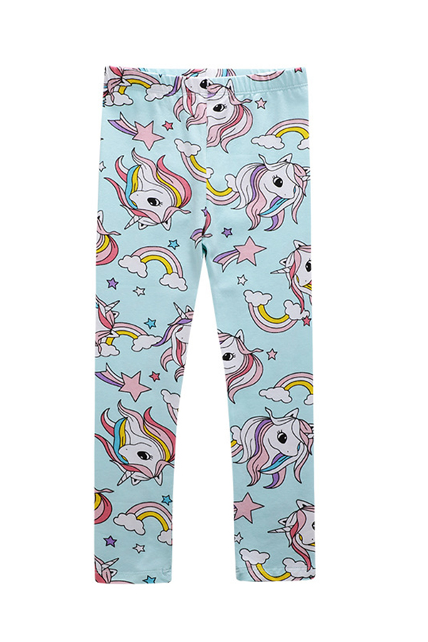 

Lovely Sweet Cartoon Print Light Green Girl Leggings
