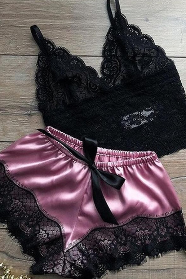 

LW Sexy Lace Hem Purple Sleepwear