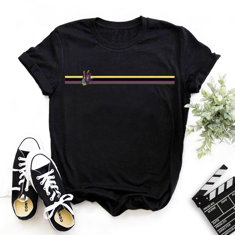 

Lovely Leisure O Neck Print Black T-shirt