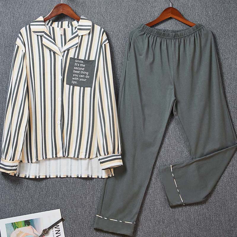 

Lovely Trendy Striped Patchwork Sleepwear, Stripe