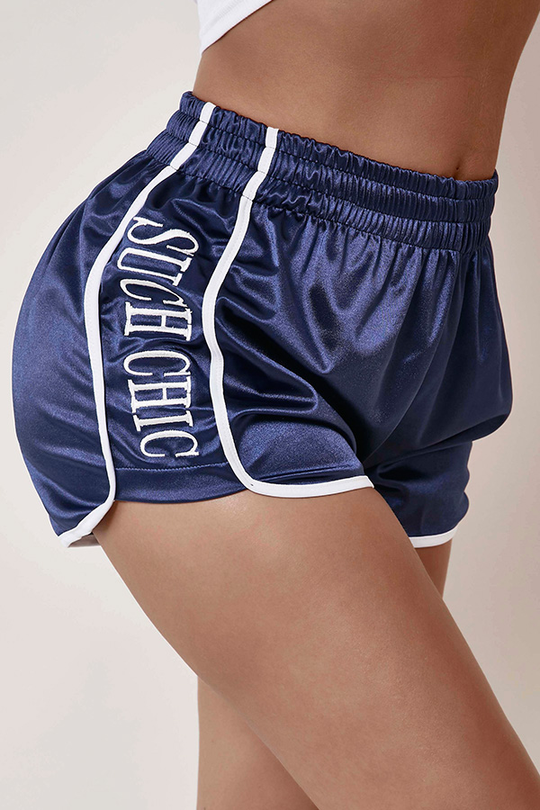 

Lovely Sportswear Letter Blue Shorts