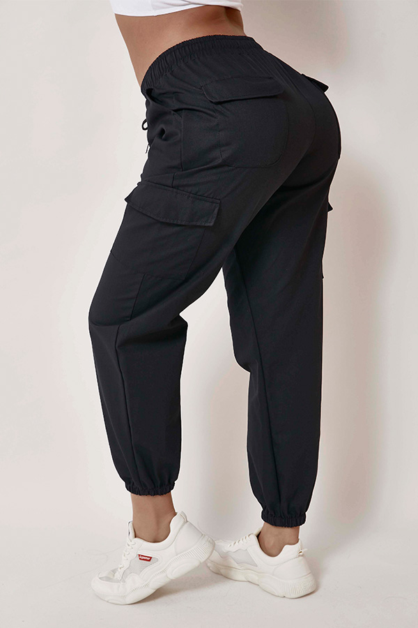 lovely casual pocket patched black pants_pants_bottoms_lovely