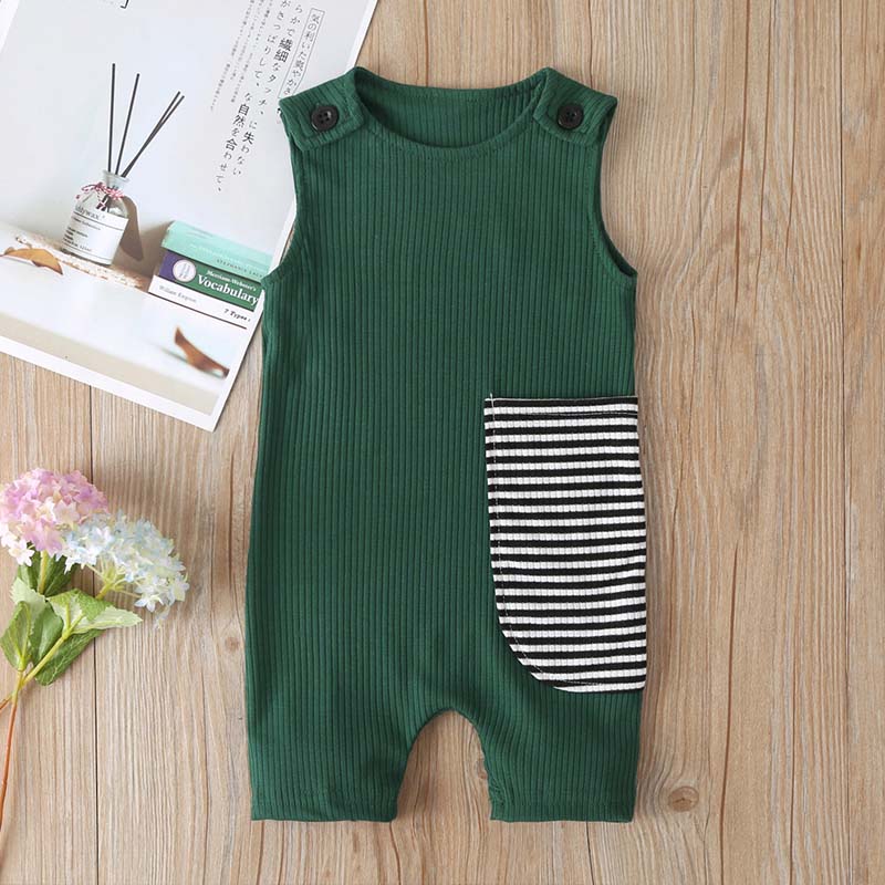 

Lovely Casual Patchwork Army Green Boy One-piece Romper