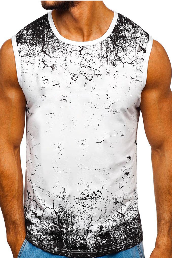

Lovely Casual Print White Vest