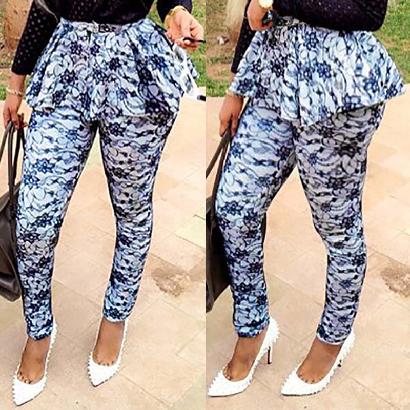 

Lovely Casual Print Blue Pants
