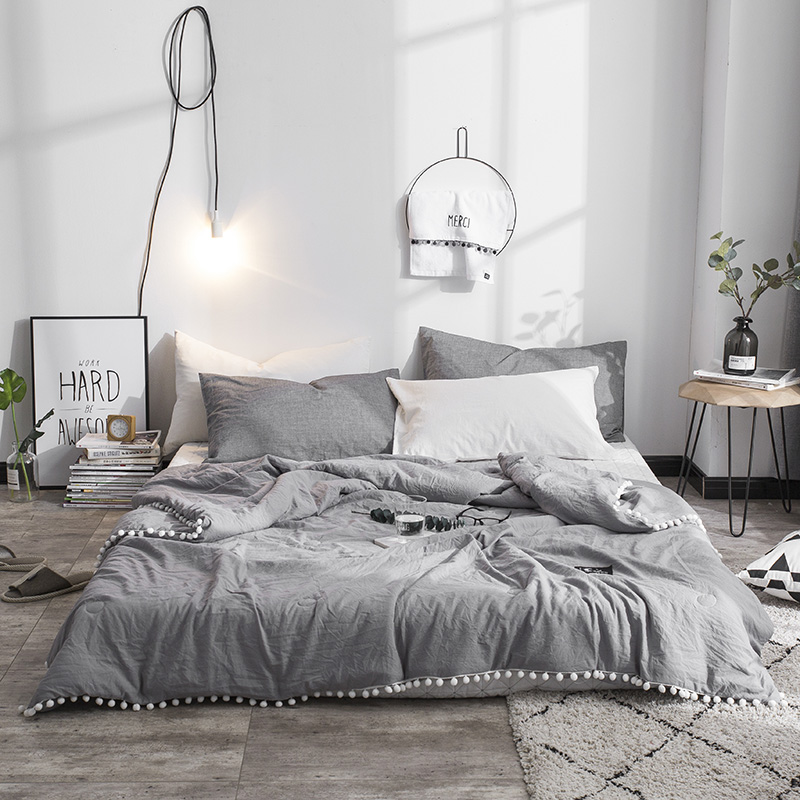

Lovely Trendy Tassel Design Gery Blanket, Grey