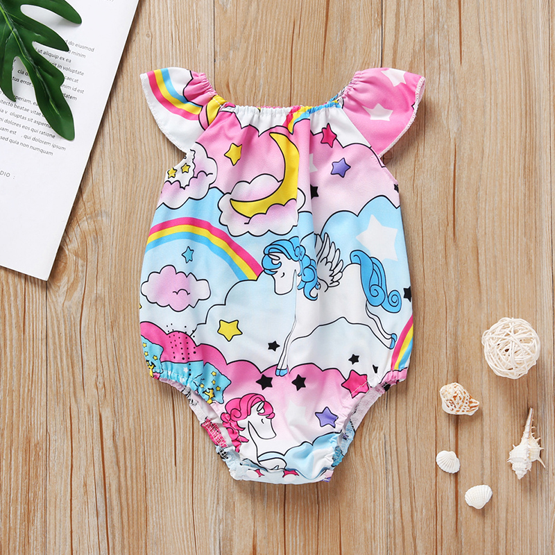 

Lovely Sweet Print Pink Girl One-piece Romper