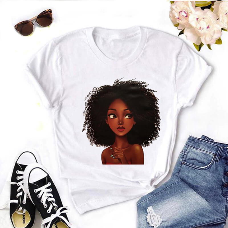 

Lovely Leisure O Neck Print White T-shirt