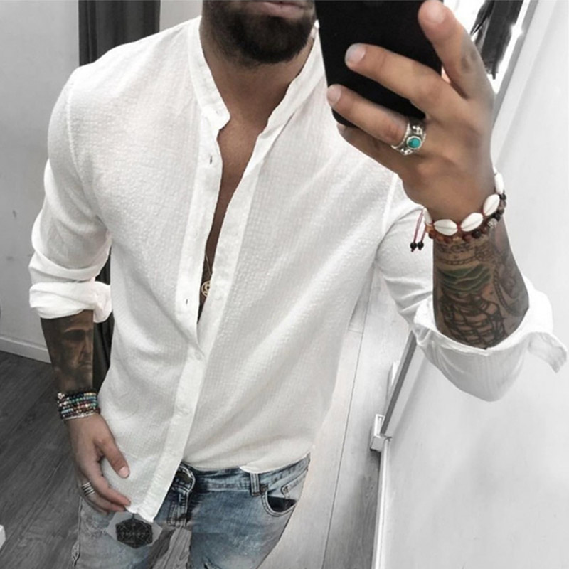 

Lovely Trendy Buttons Design White Shirt