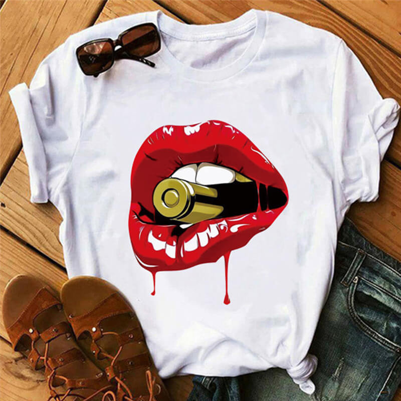 

LW Leisure Lip Print Red T-shirt