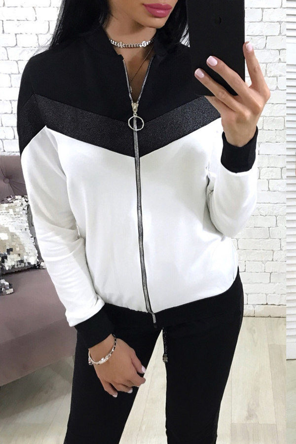 

Lovely Sportswear Patchwork Black Loungewear