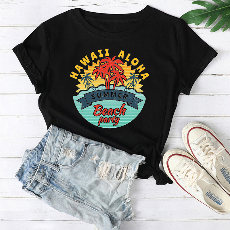 

Lovely Leisure O Neck Print Black T-shirt