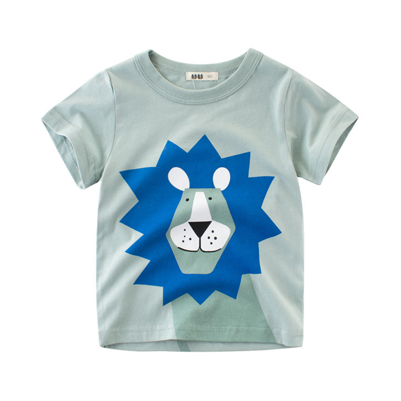 

Lovely Casual O Neck Cartoon Print Green Boy T-shirt