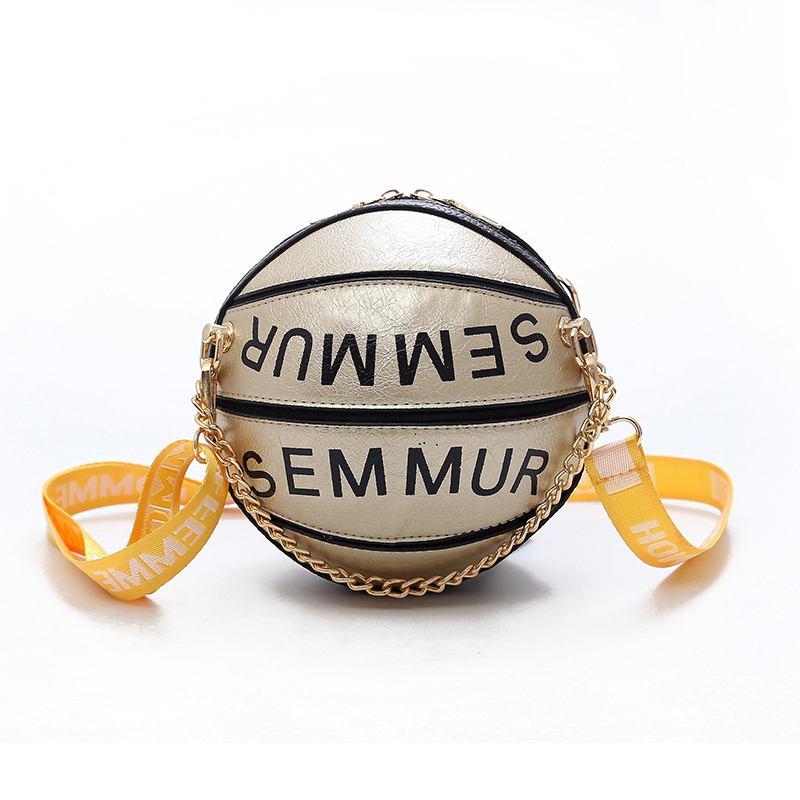 Lovely Trendy Basketball Gold Crossbody Bag