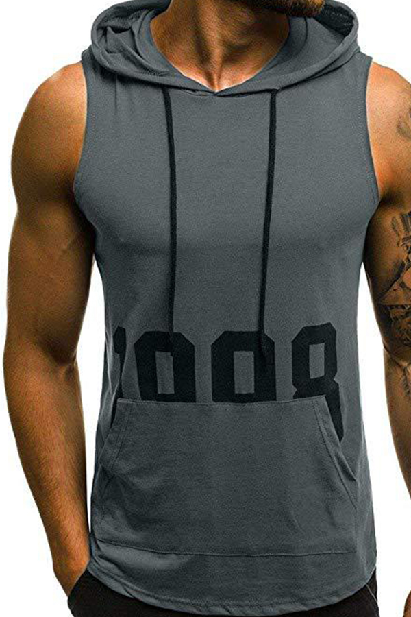 

Lovely Sportswear Letter Grey Vest