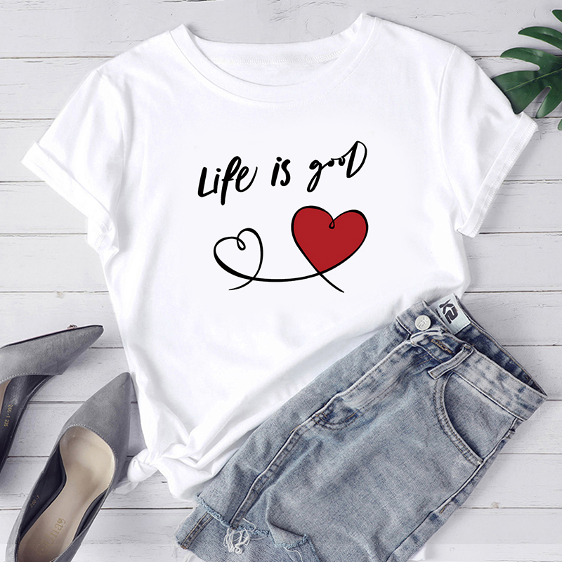 

Lovely Casual O Neck Print White T-shirt