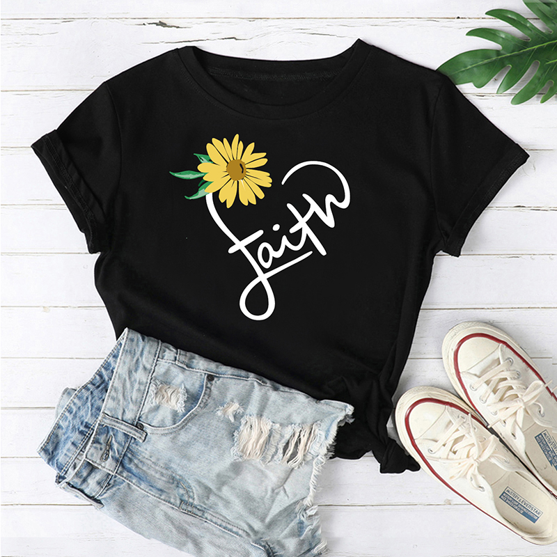 

Lovely Casual O Neck Print Black T-shirt