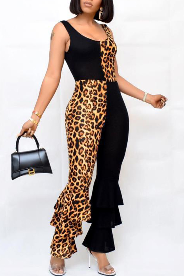 

Lovely Trendy Patchwork Black One-piece Romper
