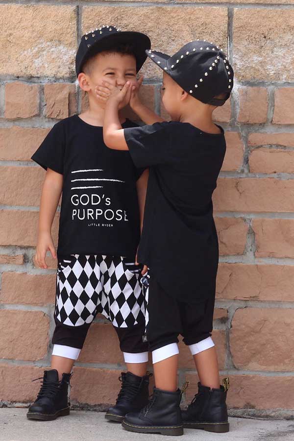 

Lovely Trendy Letter Print Black Boy Two-piece Shorts Set