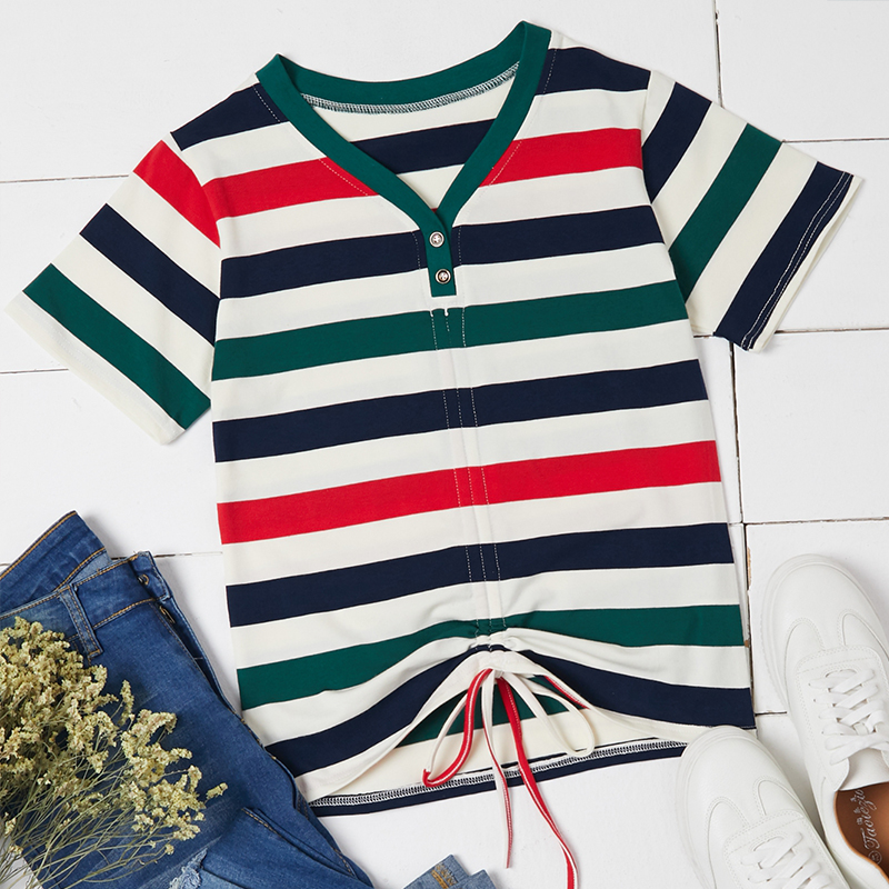 

Lovely Street Striped Green T-shirt, Green stripes