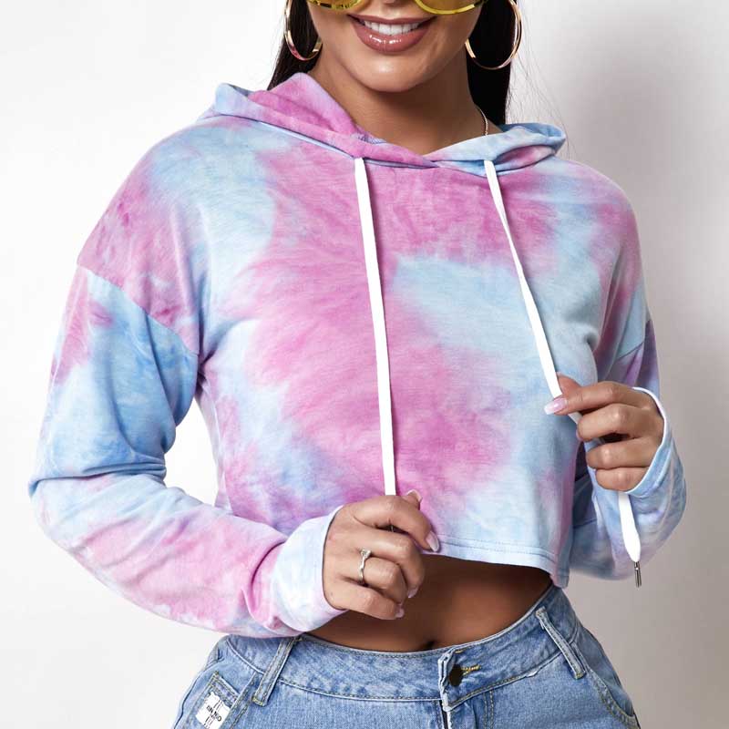 

Lovely Casual Tie-dye Purple Hoodie