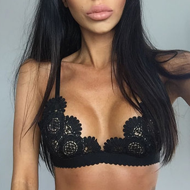 

Lovely Sexy Patchwork Black Bras