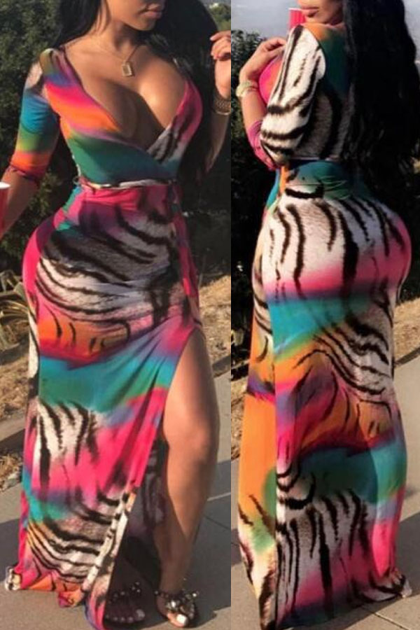 

Lovely Stylish Print Multicolor Maxi Dress, Multi