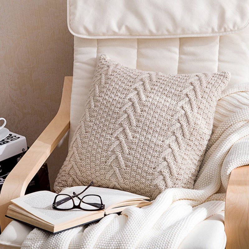

Lovely Cosy Basic Beige Decorative Pillow Case
