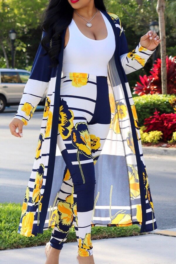 

LW Plus Size Trendy Print Yellow Two-piece Pants Set
