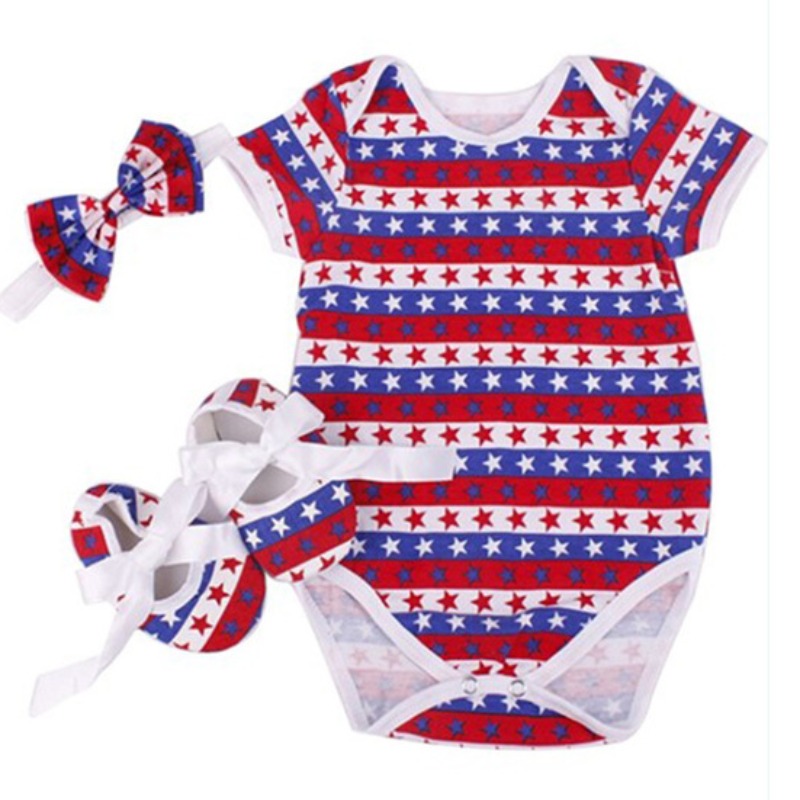 

Lovely Trendy Print Red Girl One-piece Romper