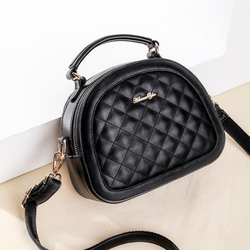 

Lovely Stylish Zipper Design Black Crossbody Bag