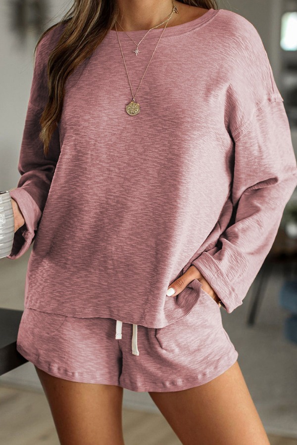 

Lovely Casual Basic Light Pink Loungewear