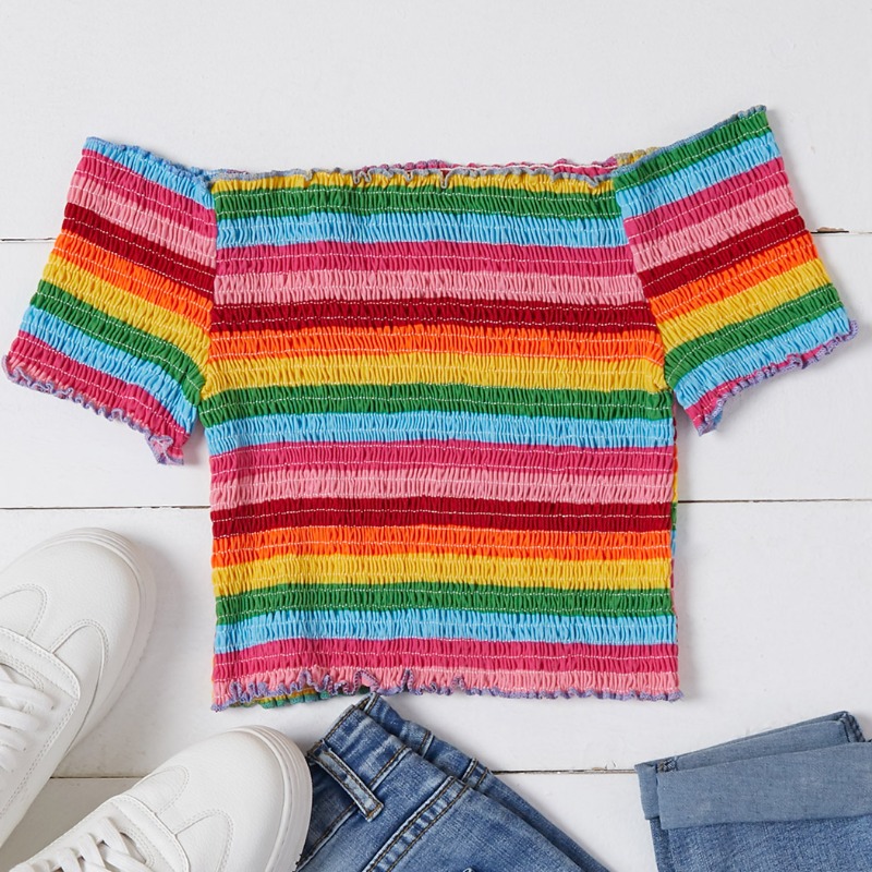 

Lovely Casual Striped Multicolor T-shirt, Multi