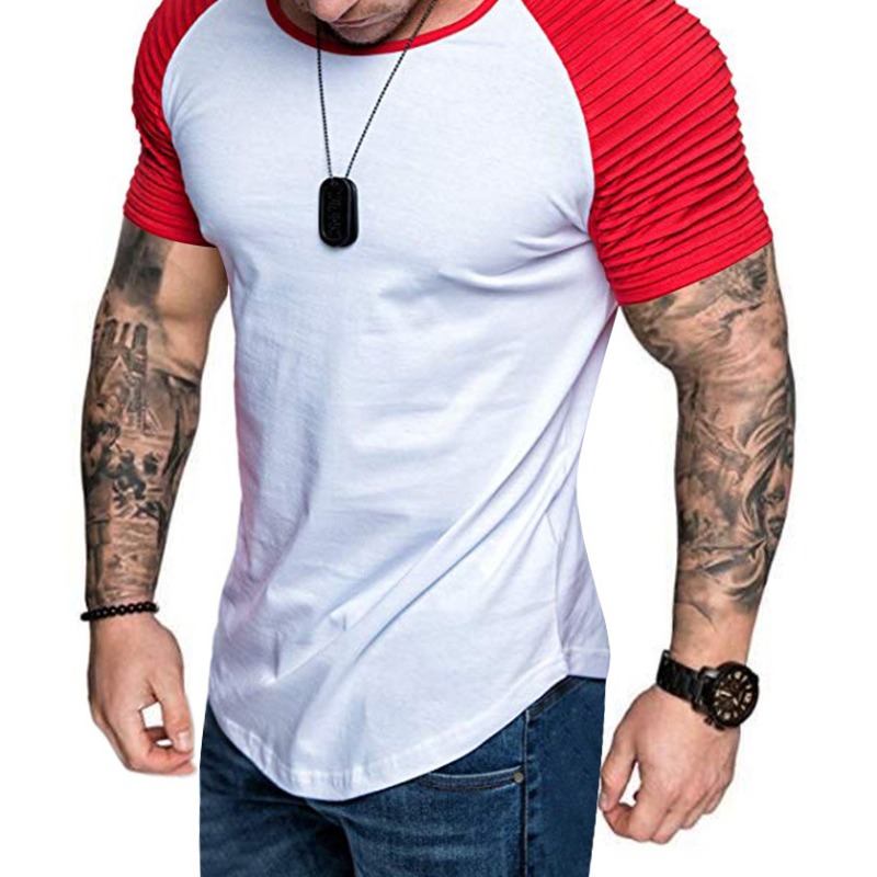 

Lovely Leisure O Neck Patchwork Red T-shirt