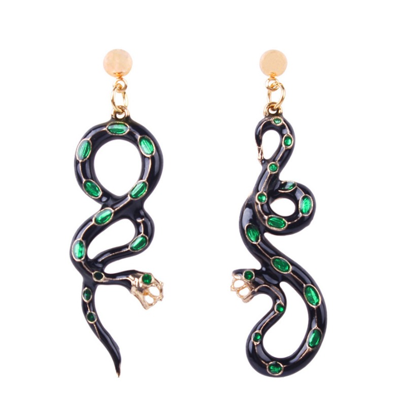

Lovely Chic Snake Black Earring