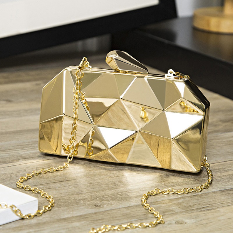 

Lovely Chic Chain Strap Gold Crossbody Bag