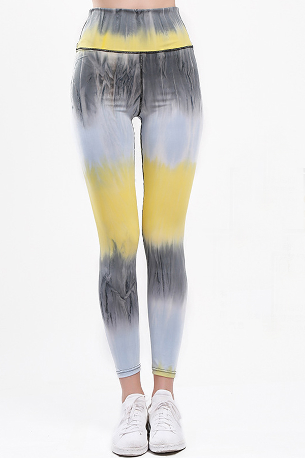 

Lovely Sportswear Tie-dye Yellow Pants